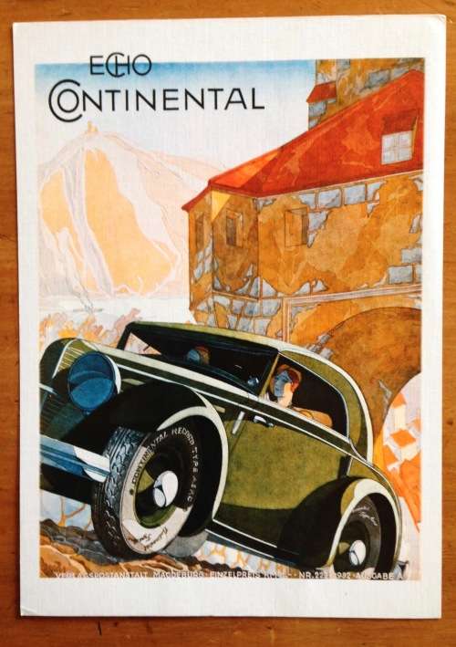 POSTCARD JUMBO ECHO CONTINENTAL TYRES RUBBER GERMANY FORLAG HAKAN ERIKSSON NOSTALGI SWEDEN 1932 b