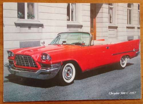 POSTCARD JUMBO CHRYSLER 300 C 1957 FORLAG HAKAN ERIKSSON NOSTALGI SWEDEN VINTAGE CAR.