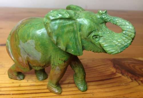 ELEPHANT=VERDITE=CARVED=GREEN=BROWN=UNBELIEVABLE COLOURS!!=GREAT CONDITION.