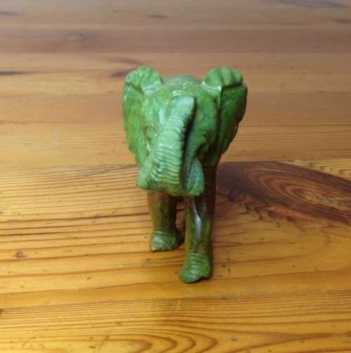 ELEPHANT=VERDITE=CARVED=GREEN=BROWN=UNBELIEVABLE COLOURS!!=GREAT CONDITION.
