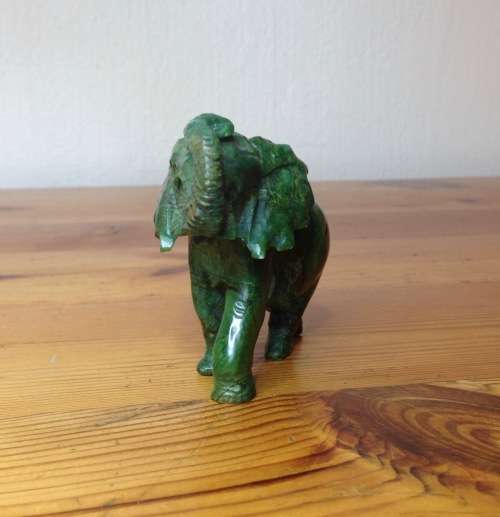 ELEPHANT=VERDITE=CARVED=GREEN=BROWN=UNBELIEVABLE COLOURS!!=GREAT CONDITION=b.