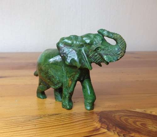 ELEPHANT=VERDITE=CARVED=GREEN=BROWN=UNBELIEVABLE COLOURS!!=GREAT CONDITION=b.