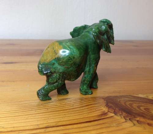 ELEPHANT=VERDITE=CARVED=GREEN=BROWN=UNBELIEVABLE COLOURS!!=GREAT CONDITION=b.