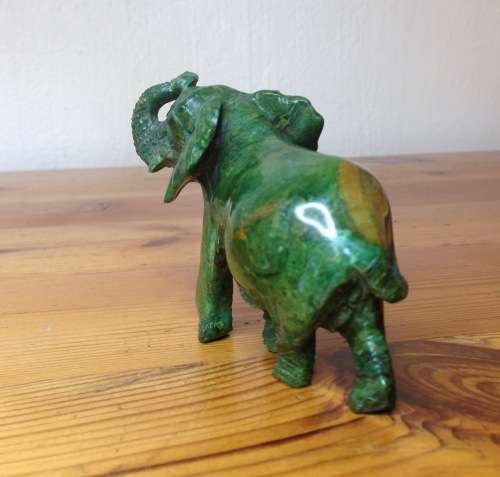 ELEPHANT=VERDITE=CARVED=GREEN=BROWN=UNBELIEVABLE COLOURS!!=GREAT CONDITION=b.