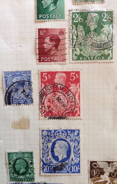 GREAT BRITAIN MIXED LOT ON A PAGE KGVI 10s 5s KGV KEVII 30 stamps ALL USED CONDITION VARIES.