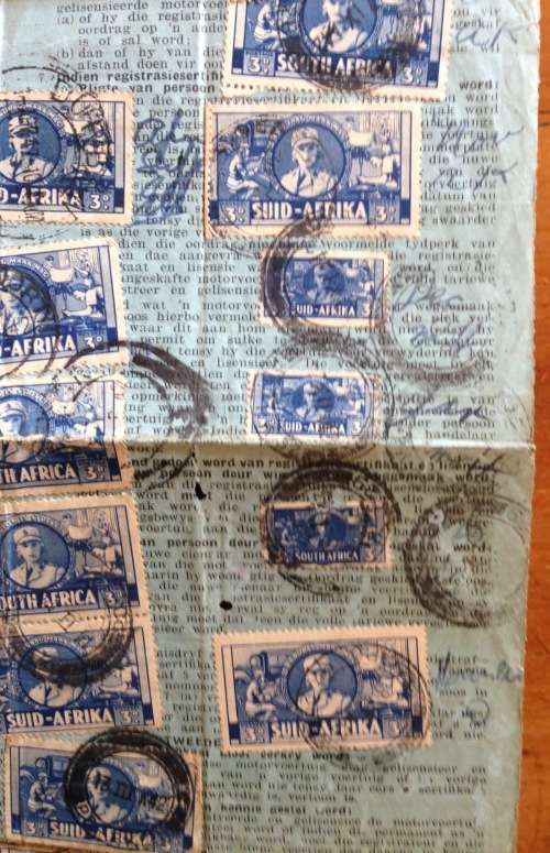 MOTOR VEHICLE LICENCE 1942 DURBAN NORTH NATAL UNION of SOUTH AFRICA WWII 3d War Effort x 17 1d x 1..