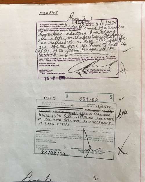 1971 DEED of TRANSFER PIETERMARITZBURG UMVOTI FARMS NATAL REGISTRAR SEALS RIBBON REVENUE STAMPS R77.