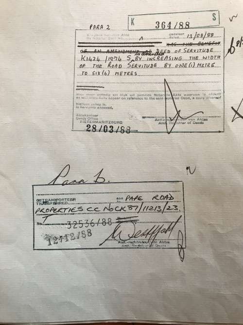 1971 DEED of TRANSFER PIETERMARITZBURG UMVOTI FARMS NATAL REGISTRAR SEALS RIBBON REVENUE STAMPS R77.