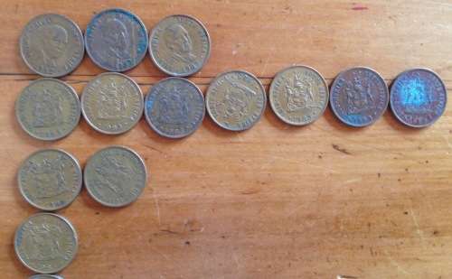COINS x 43=SOUTH AFRICA=1 cent=1966-1989=Various mixed years=UNCHECKED=HERN D19-D46.