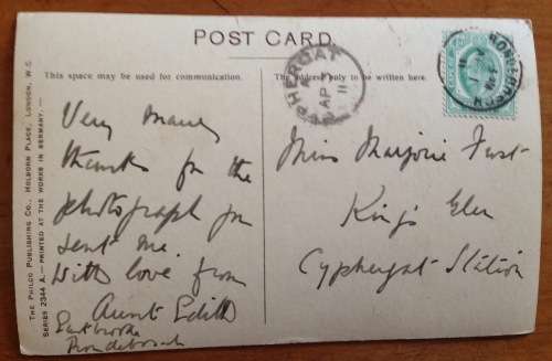 POSTCARD POST CARD CAPE of GOOD HOPE RONDEBOSCH to CYPHERGAT 1911 UNION SOUTH AFRICA PUTZEL 2/10.