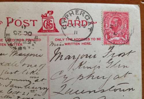 POSTCARD POST CARD CAPE of GOOD HOPE GREAT BRITAIN to CYPHERGAT 1911 UNION SOUTH AFRICA PUTZEL 2.