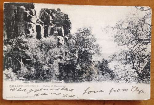 POSTCARD GRAAFF-REINET to EDINBURGH CAPE of GOOD HOPE to SCOTLAND Redirected to LONDON 1906 GB.
