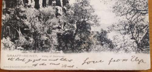POSTCARD GRAAFF-REINET to EDINBURGH CAPE of GOOD HOPE to SCOTLAND Redirected to LONDON 1906 GB.