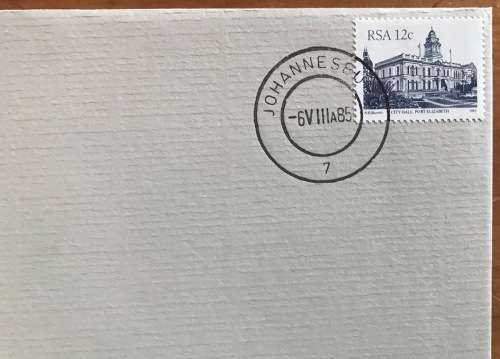 SAA SAL SOUTH AFRICAN AIRWAYS SUID-AFRIKAANSE LUGDIENS 1985 FDC 40+4150 Yrs CAPE TOWN-JOHANNESBURG