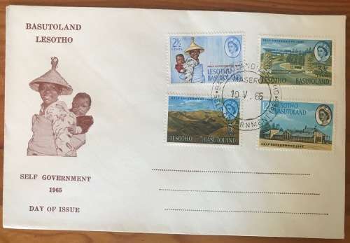 LESOTHO BASUTOLAND FDC SELF GOVERNMENT 1965 DAY OF ISSUE QEII 3.