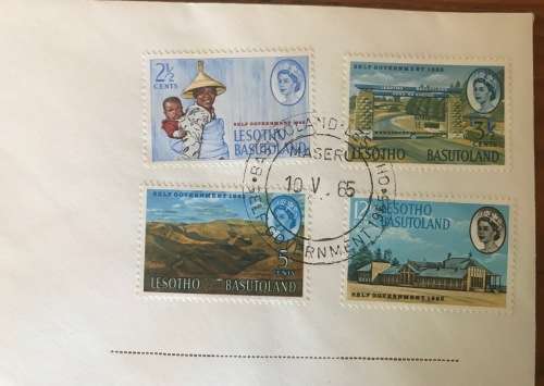 LESOTHO BASUTOLAND FDC SELF GOVERNMENT 1965 DAY OF ISSUE QEII 3.
