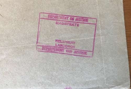 OFFICIAL AMPTELIK MAIL REPUBLIC of SOUTH AFRICA DEPARTMENT OF JUSTICE MAGISTRATE NELSPRUIT 1985