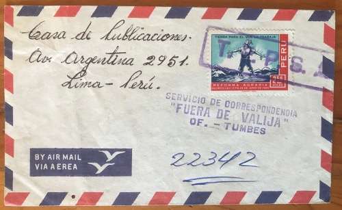 PERU AIRMAIL LETTER to  ARGENTINA SOUTH AMERICA FREED ANDEAN FARMER 1969 AGRARIAN REFORM POLITICS.