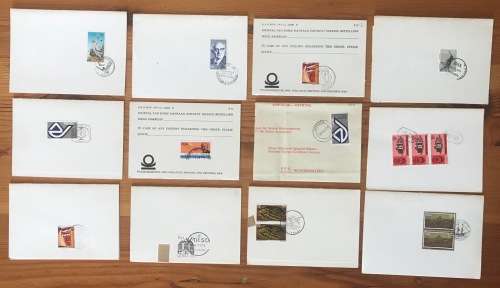 REPUBLIC of SOUTH AFRICA SELECTION of 13 CARDS with various FD CANCELS 1972-1976 USED SWA x 1.