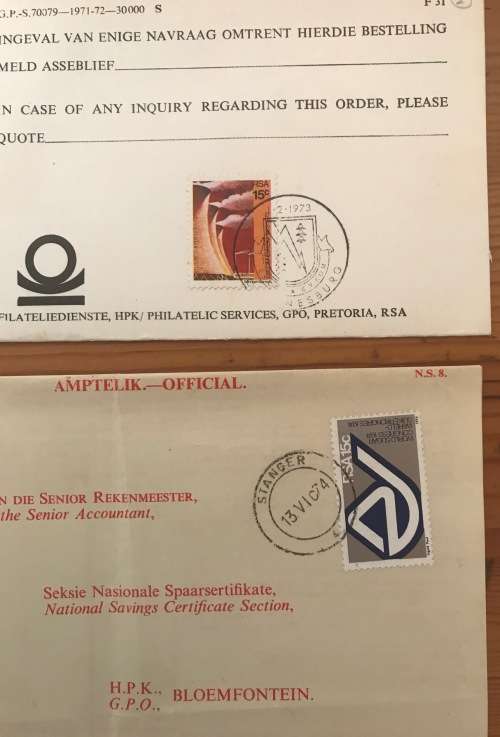 REPUBLIC of SOUTH AFRICA SELECTION of 13 CARDS with various FD CANCELS 1972-1976 USED SWA x 1.