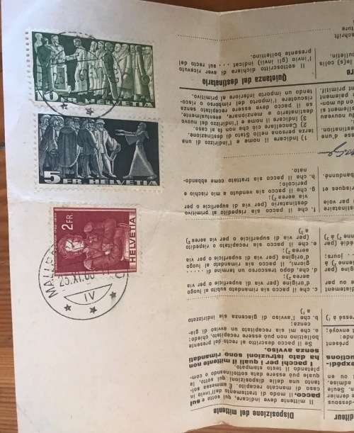 SWITZERLAND to SOUTHERN RHODESIA DISPATCH BULLETIN 1960 AIRMAIL SG389 x1 SG390 x 5 SG413 x 1.