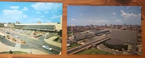 POSTCARDS x 11=POST CARDS=JOHANNESBURG=TRANSVAAL=SOUTH AFRICA=RAILWAY STATION=ROTUNDA=TRAINS=GARDENS
