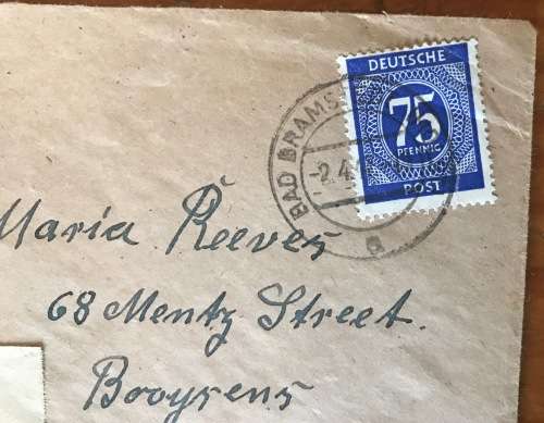 BRITISH CENSORSHIP 1129 GERMANY to SOUTH AFRICA JOHANNESBURG 1947 OPENED BY EXAMINER 3971 WWII VG
