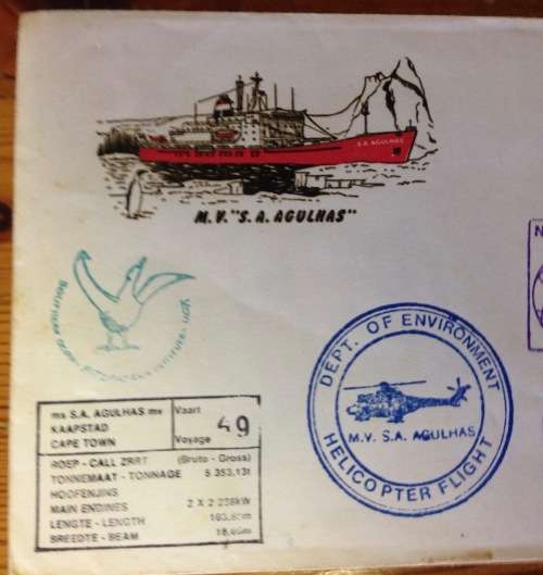 ANTARCTIC MARION ISLAND EMERGENCY CASE CACHET 1987 PAQUEBOT CAPE TOWN SHIP NEUTRON VOYAGE 49 RSA