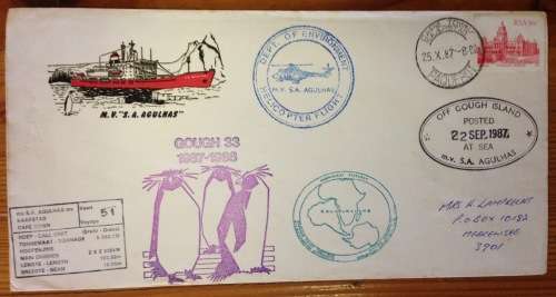 ANTARCTIC=GOUGH ISLAND=1987=PAQUEBOT=CAPE TOWN=PENGUIN=SHIP=HELICOPTER=VOYAGE 51=RSA=SOUTH AFRICA.