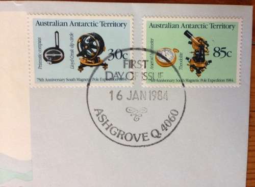 AUSTRALIAN ANTARCTIC TERRITORY 75th ANNIVERSARY of SOUTH MAGNETIC POLE EXPEDITION 1984 THEODOLITE