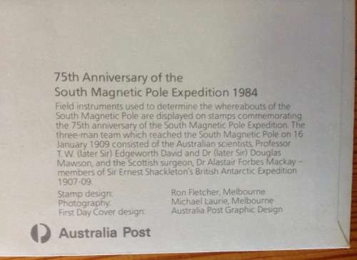 AUSTRALIAN ANTARCTIC TERRITORY 75th ANNIVERSARY of SOUTH MAGNETIC POLE EXPEDITION 1984 THEODOLITE