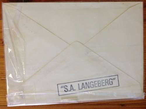 COMMEMORATIVE COVER MAIDEN VOYAGE 1st SAFMARINE VESSEL SA LANGEBERG 1977 PAQUEBOT POSTED AT SEA SHIP