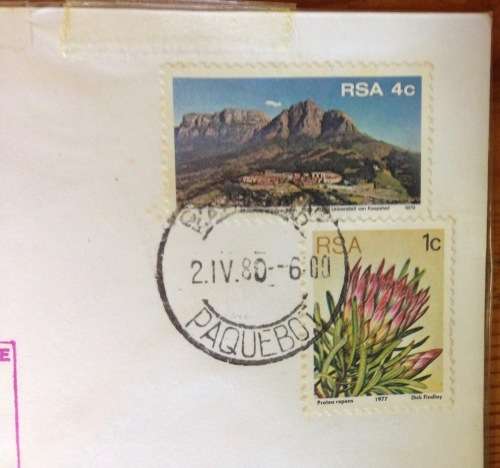 ANTARCTIC POSTED AT SEA off BREIDVIKA 1980 CAPE TOWN PAQUEBOT 2nd KRILL RESEARCH CRUISE AGULHAS