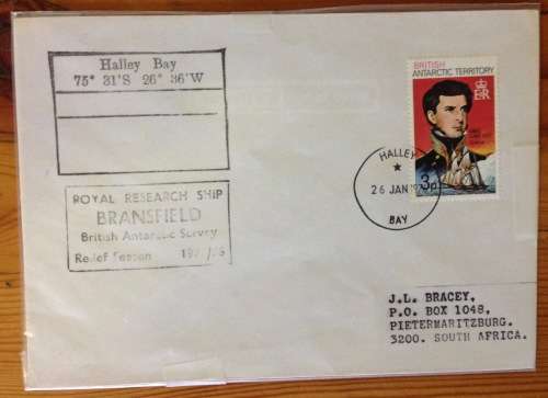 ANTARCTIC BRITISH TERRITORY HALLEY BAY ROYAL RESEARCH SHIP BRANSFIELD SURVEY RELIEF SEASON 1976.
