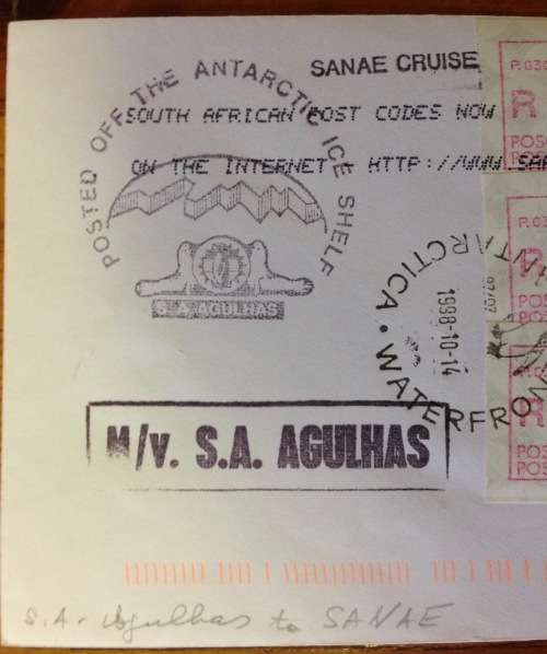 ANTARCTIC FRAMA LABELS ICE SHELF SANAE CRUISE SANAP 1998 SA AGULHAS SHIP RSA ANTRARCTICA WATERFRONT.