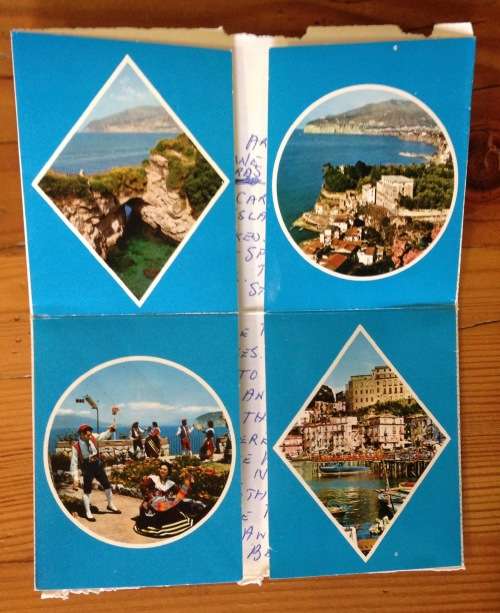 ITALY LETTER CARD SORRENTO CASTLE MAP 1979 POSTED to CAPE TOWN.