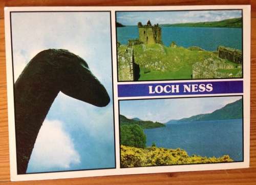 POSTCARD LOCH NESS IVERNESS-SHIRE NESSIE URQUHART CASTLE SCOTLAND GREAT BRITAIN QEII MACHINS.
