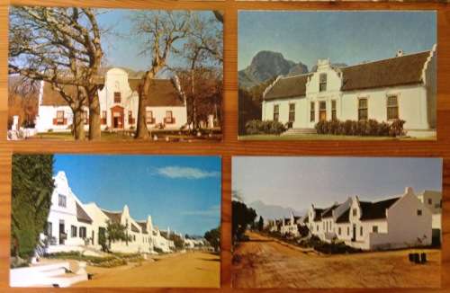 POSTCARDS x 9 POST CARDS CAPE DUTCH HOUSES GABLES OLD NECTAR CAPE TOWN TULBAGH GROOT CONSTANTIA.