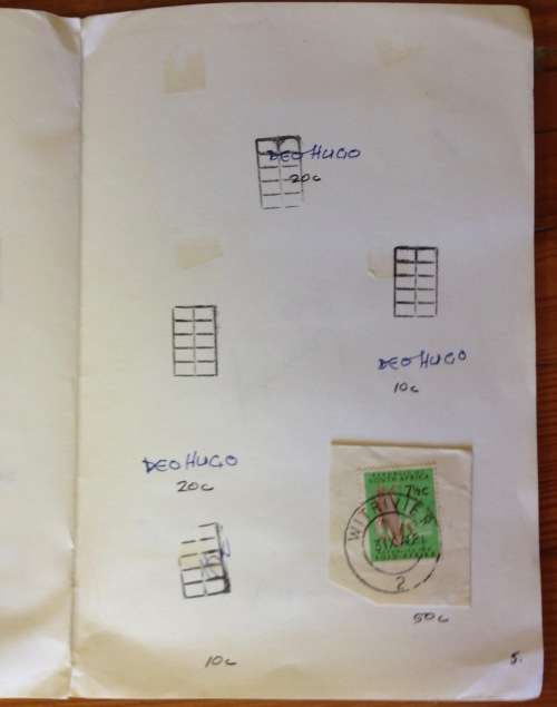 OLD EXCHANGE PHILATELIC SOCIETY BOOK SOUTH AFRICA VARIOUS POSTMARKS ON PIECE UNCHECKED 36 ITEMS