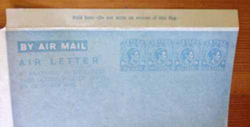 CEYLON AIR MAIL LETTER SHEET 10 cents x 3 - 5 cents x 1 35 cents UNUSED SRI LANKA.