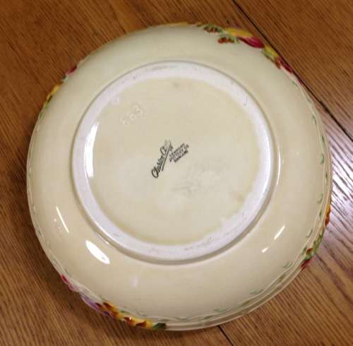 CLARICE CLIFF LARGE ROUND FRUIT BOWL NEWPORT POTTERY PATTERN 663 ENGLAND STUNNING!!