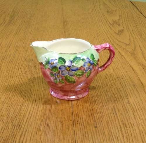 Maling Pottery LUSTRE MILK JUG Newcastle-upon-Tyne 1930`s Embossed blossom AZALEA FLOWERS