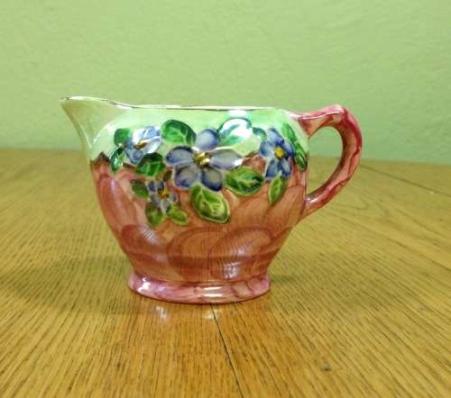 Maling Pottery LUSTRE MILK JUG Newcastle-upon-Tyne 1930`s Embossed blossom AZALEA FLOWERS