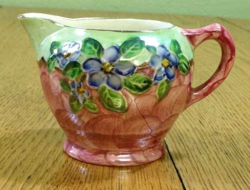Maling Pottery LUSTRE MILK JUG Newcastle-upon-Tyne 1930`s Embossed blossom AZALEA FLOWERS