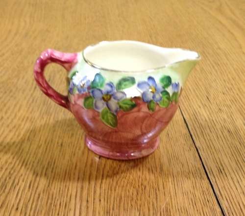 Maling Pottery LUSTRE MILK JUG Newcastle-upon-Tyne 1930`s Embossed blossom AZALEA FLOWERS
