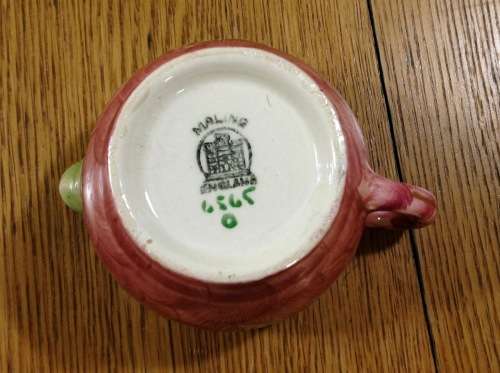 Maling Pottery LUSTRE MILK JUG Newcastle-upon-Tyne 1930`s Embossed blossom AZALEA FLOWERS