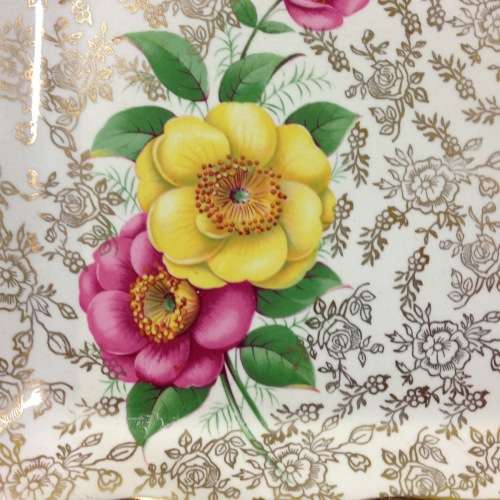 JAMES KENT OLD FOLEY SNACK SANDWICH Dish/PLATE 5768 Beautiful FLORAL & Gilt Foliage ROSES CHINARITA.