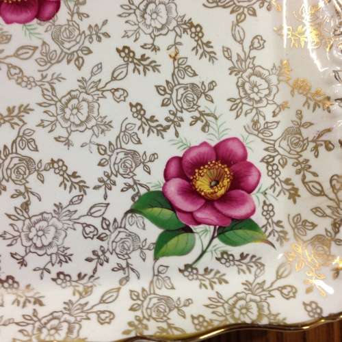 JAMES KENT OLD FOLEY SNACK SANDWICH Dish/PLATE 5768 Beautiful FLORAL & Gilt Foliage ROSES CHINARITA.