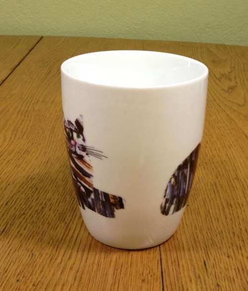 MUG PORCELAIN TEA COFFEE CAT PATTERN STUNNING EXCELLENT CONDITION!!!!