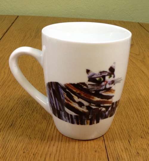 MUG PORCELAIN TEA COFFEE CAT PATTERN STUNNING EXCELLENT CONDITION!!!!